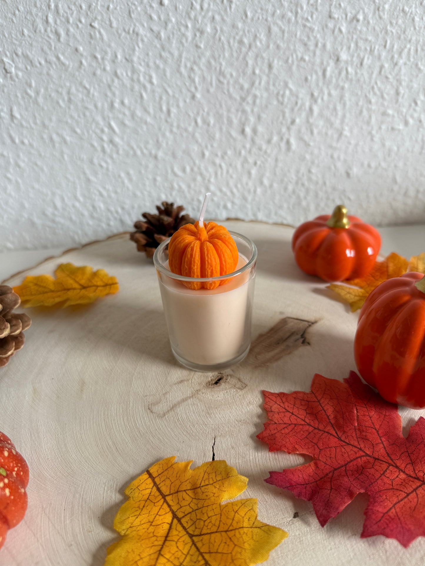 Kürbis Kerze im Glas