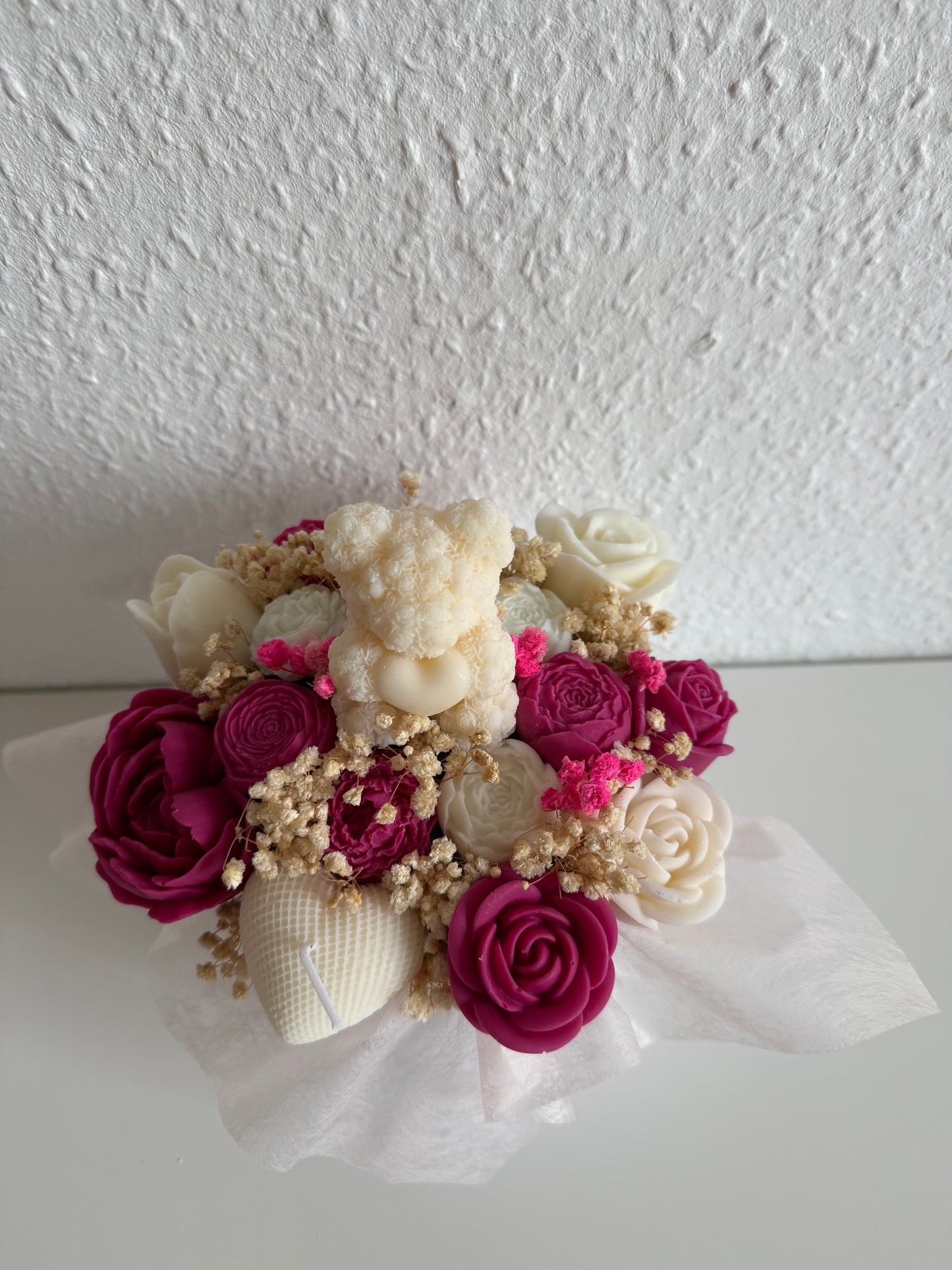 Forever Flowers - white/dark pink