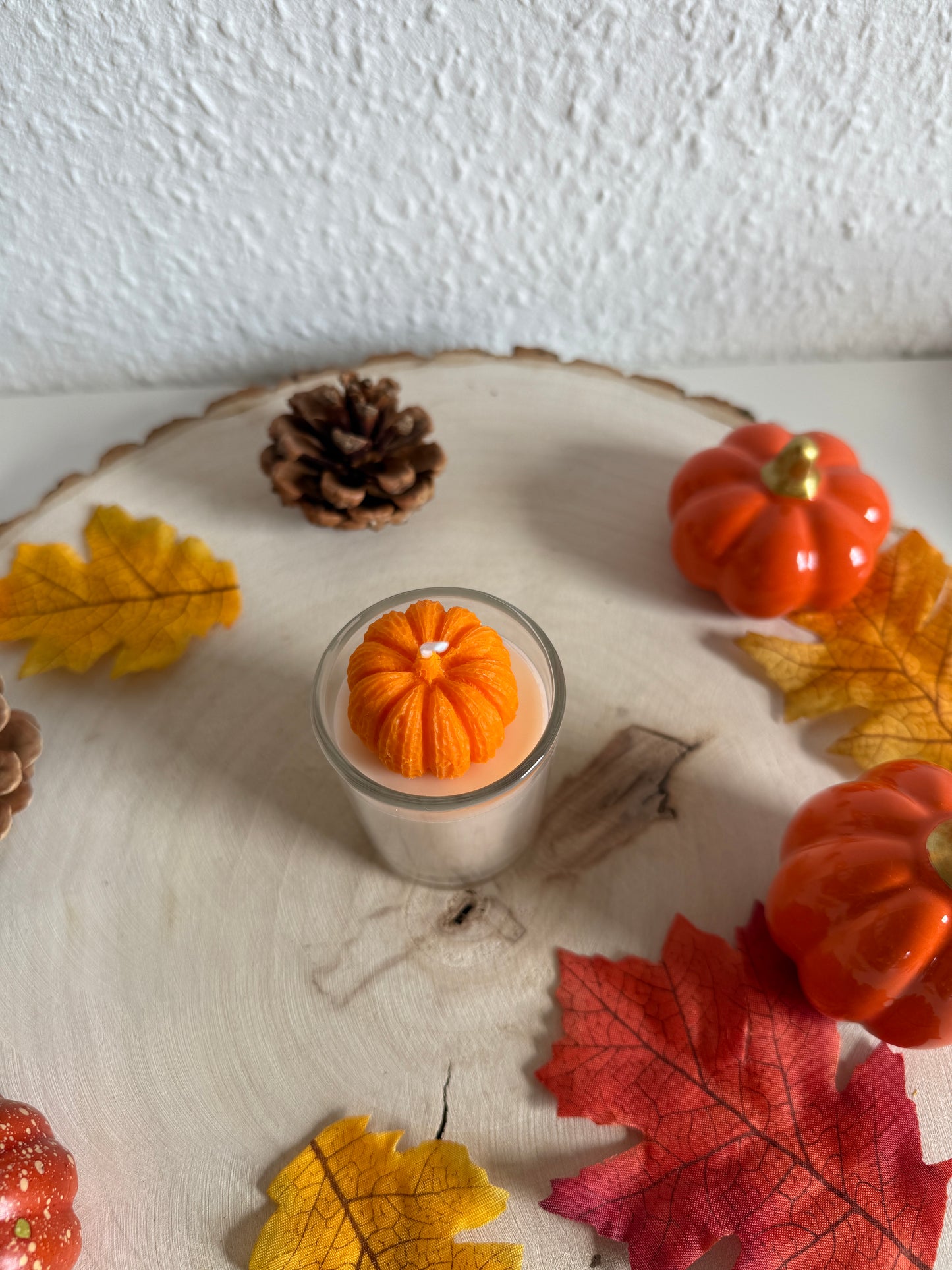 Kürbis Kerze im Glas