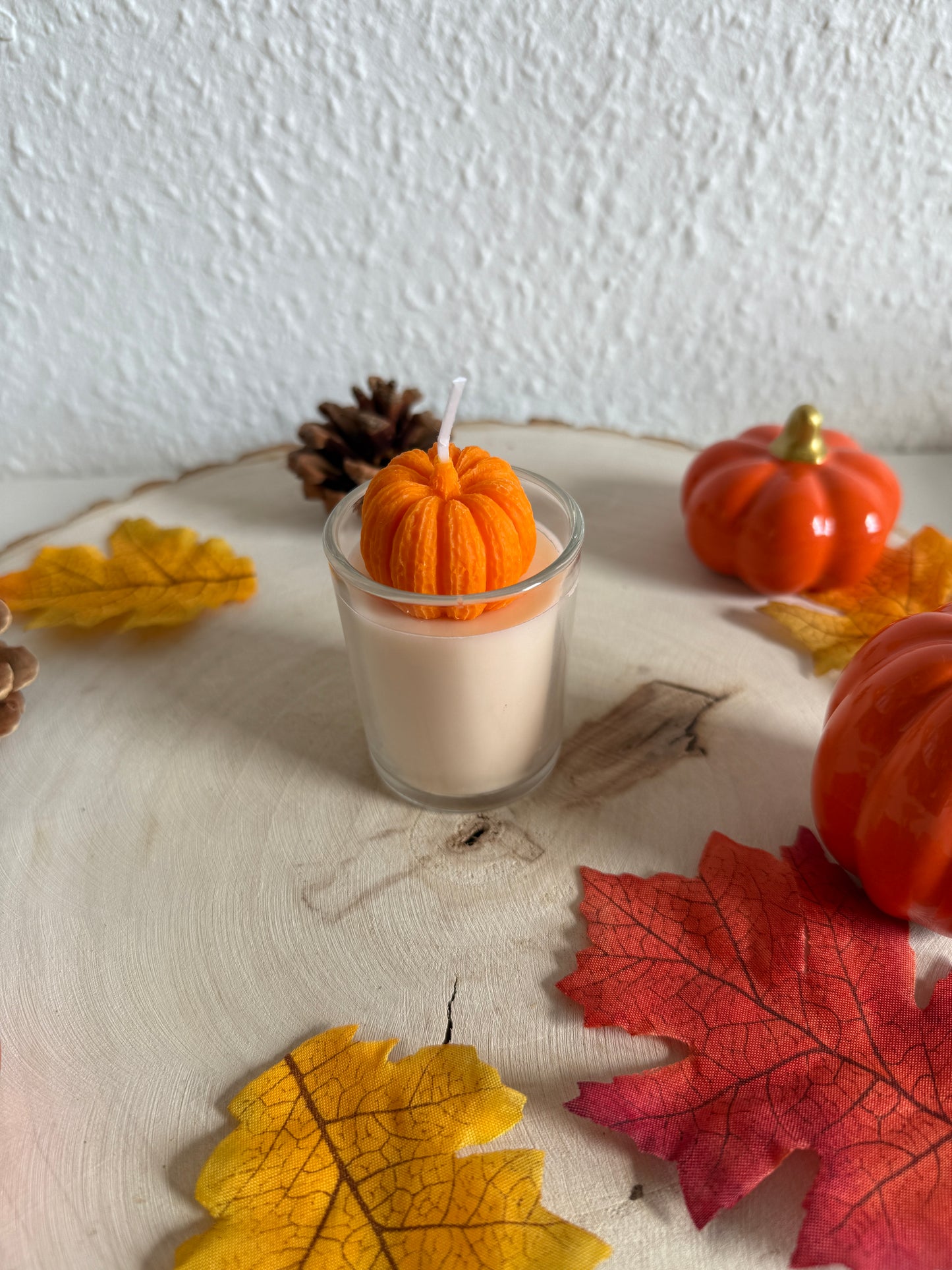 Kürbis Kerze im Glas