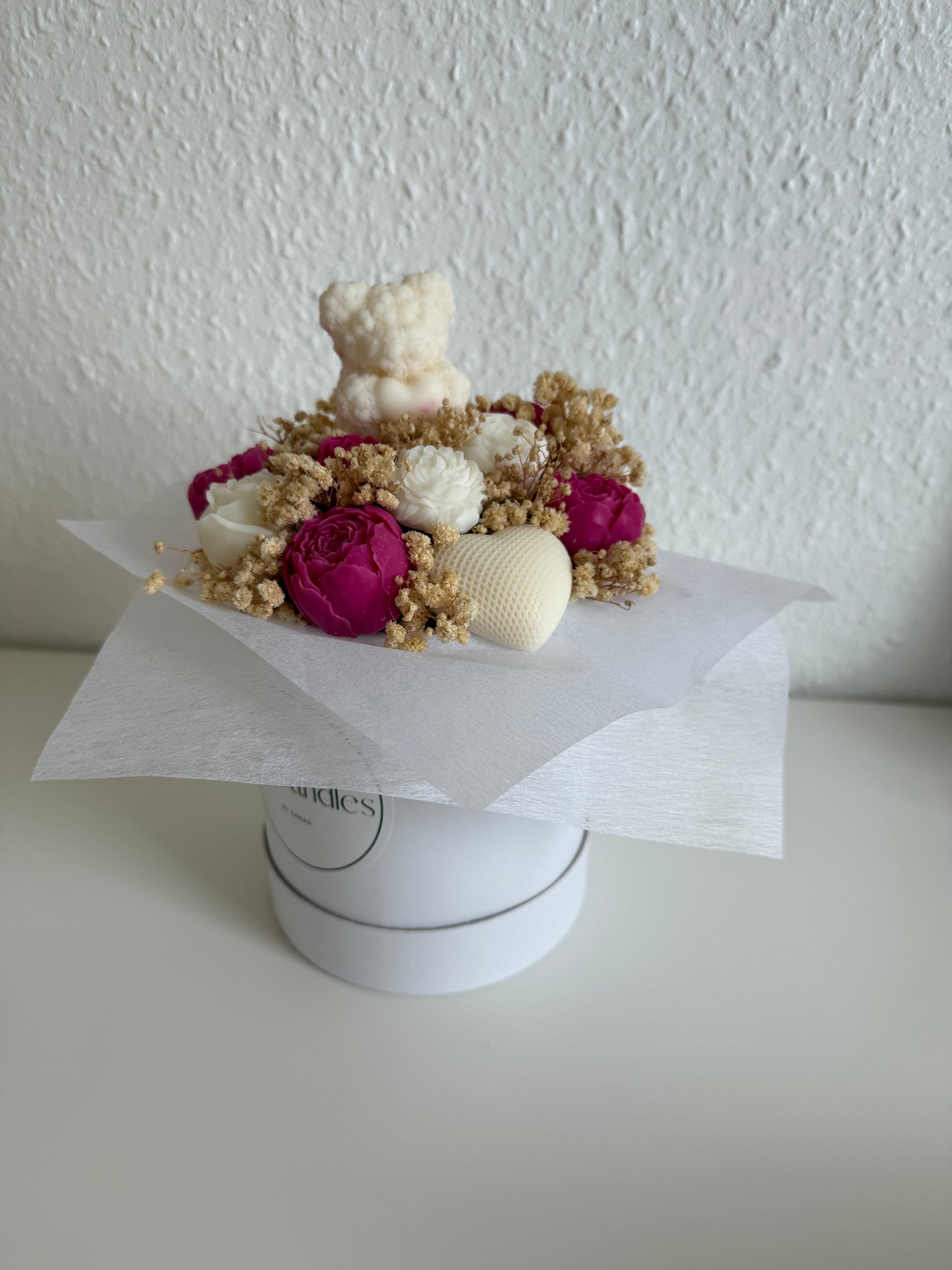 Forever Flowers - wit/donkerroze