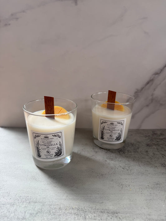 Citronella Duftkerze – mit Holzdocht