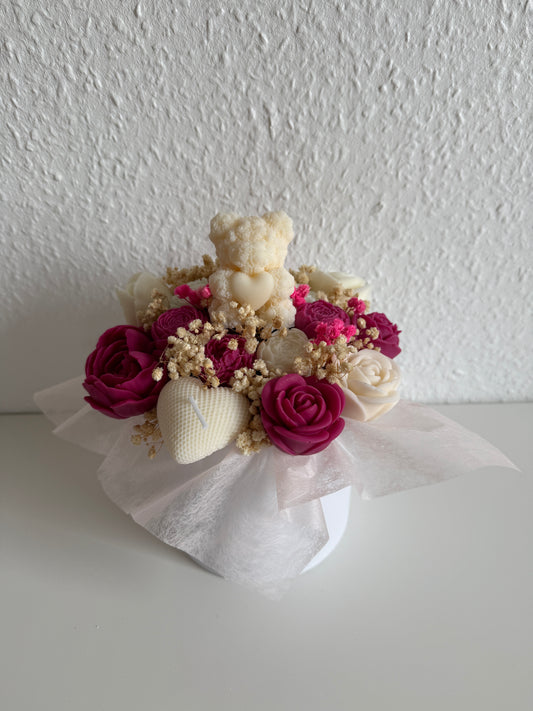 Forever Flowers - weiß/dunkelpink