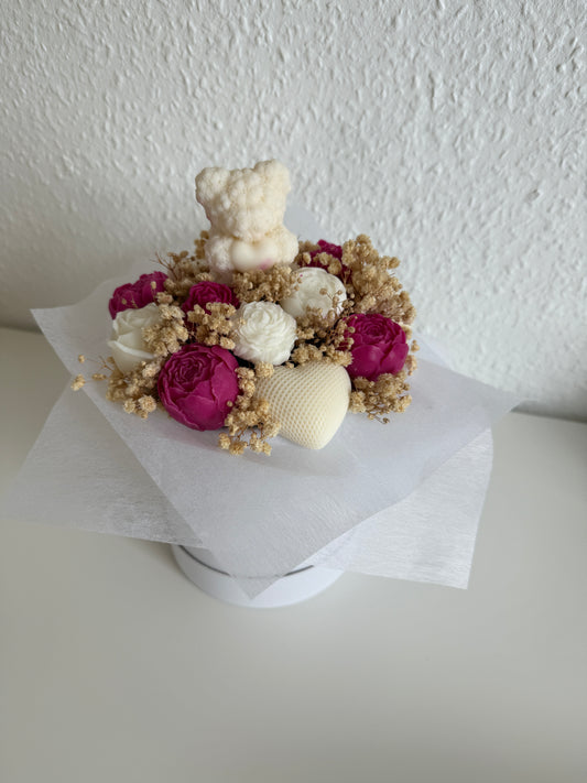 Forever Flowers - weiß/dunkelpink