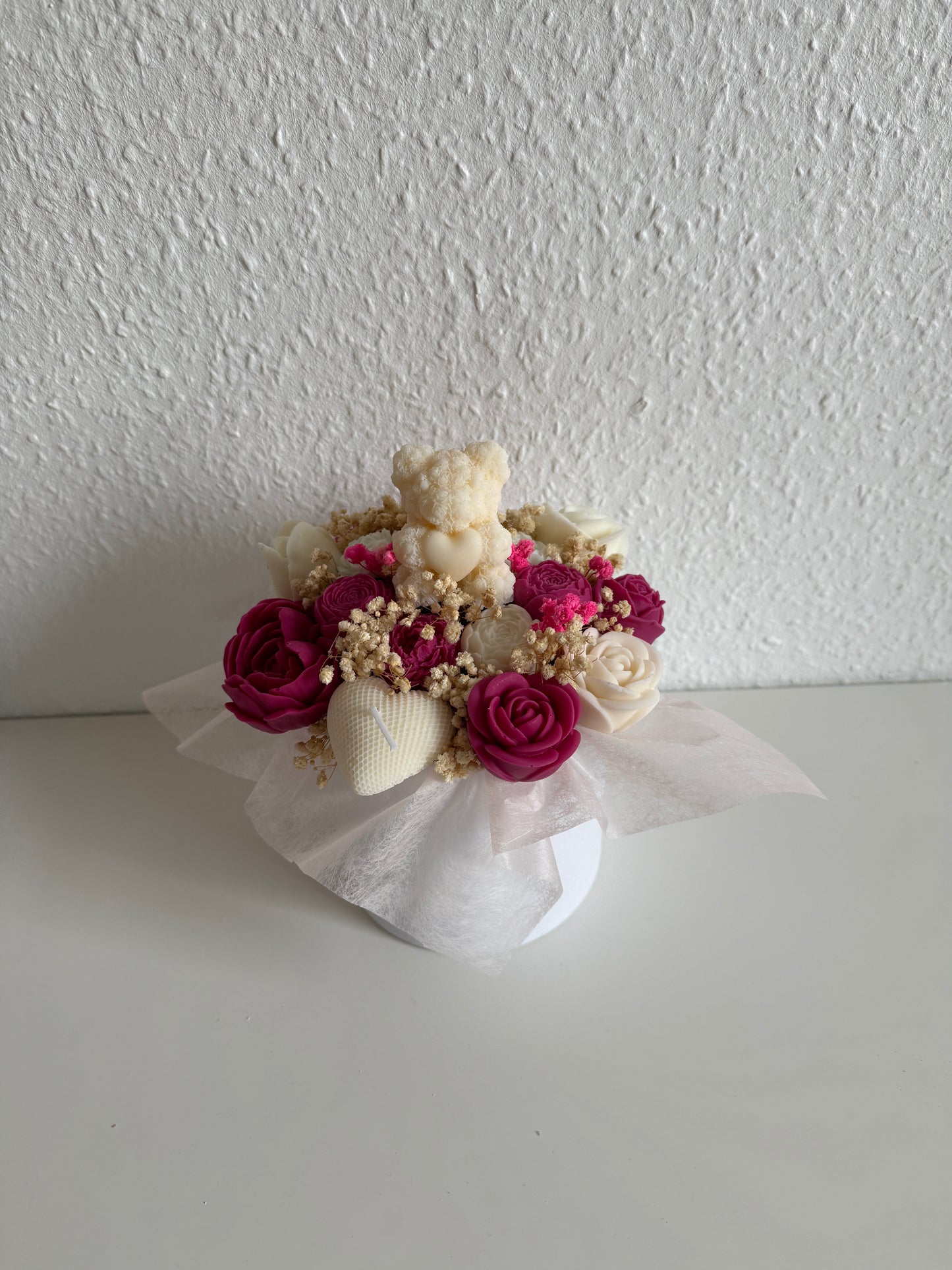 Forever Flowers - white/dark pink