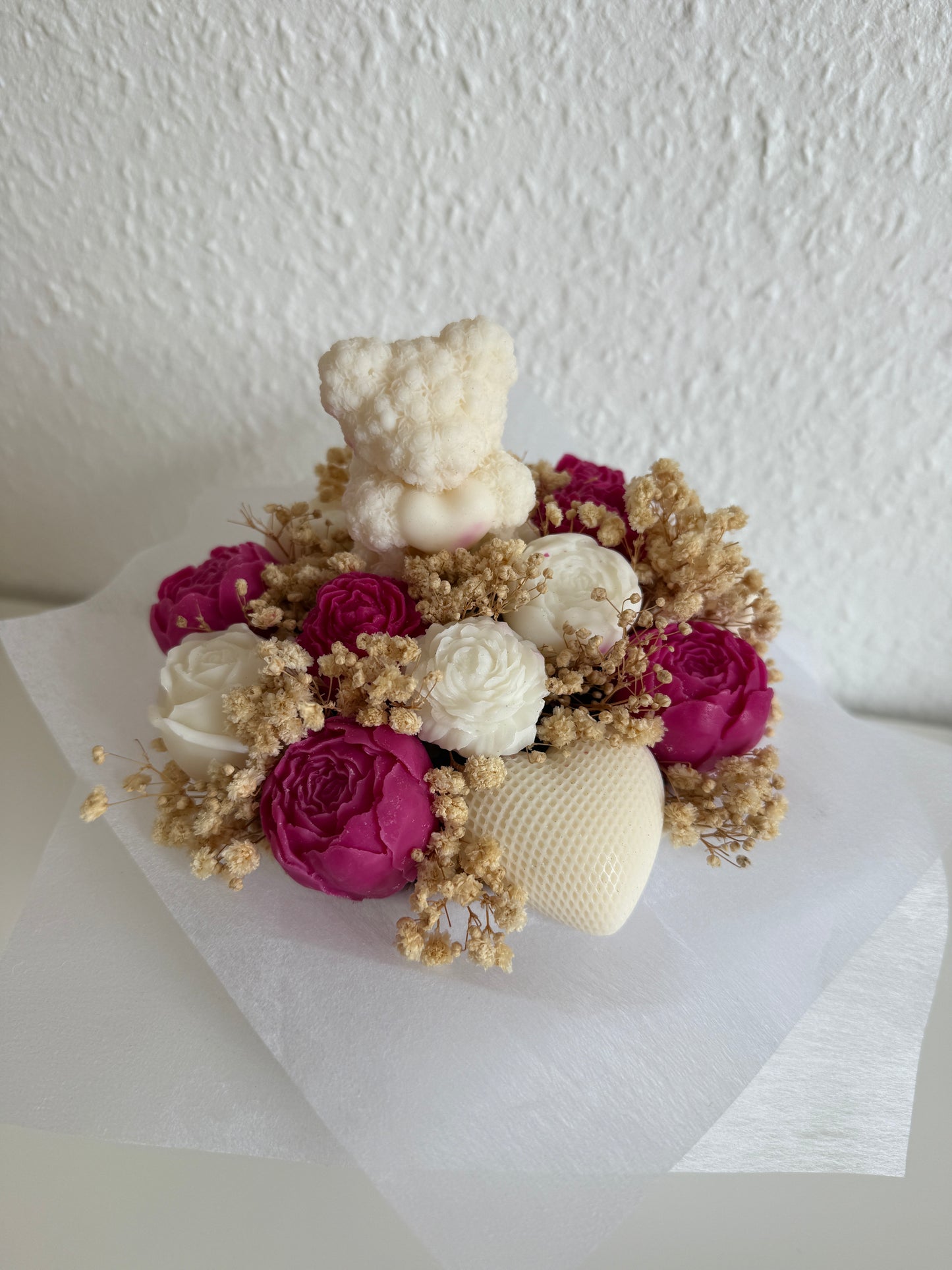 Forever Flowers - wit/donkerroze